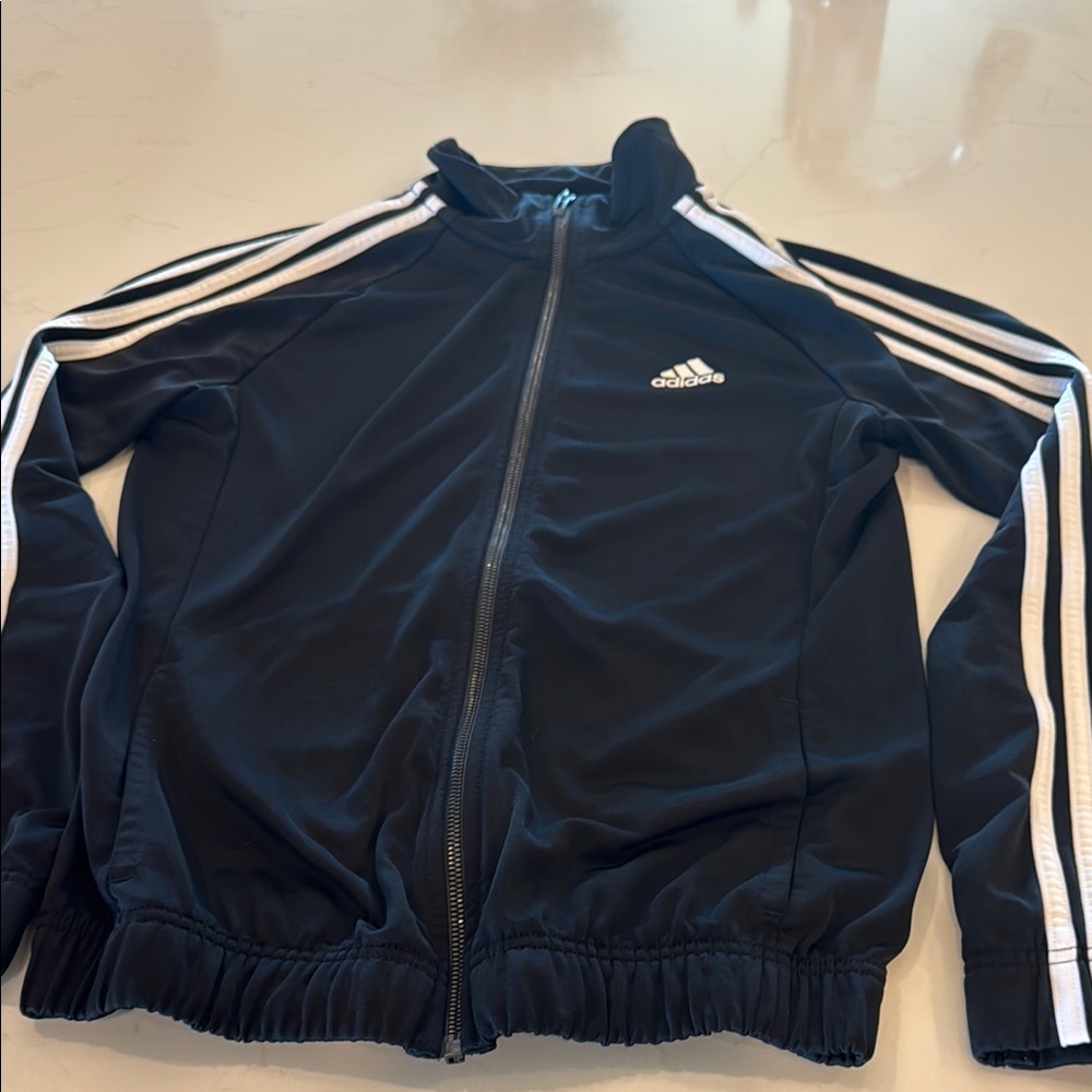 Adidas Dark Blue Jacket with White Accents